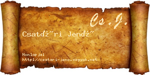 Csatári Jenő névjegykártya