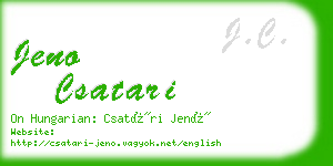 jeno csatari business card